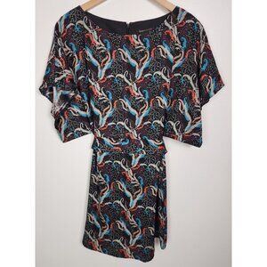 BCBG MAXAZRIA Women's SZ. XS Feather Kimono Sleeve Mini Dress